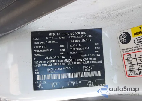 2011 Ford Transit Connect Xlt z USA, uszkodzony, nr VIN NM0LS7DN3BT053747